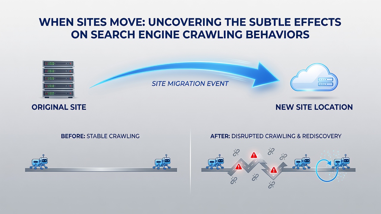 Detailed view of crawler logs showing changes in request patterns after a domain relocation